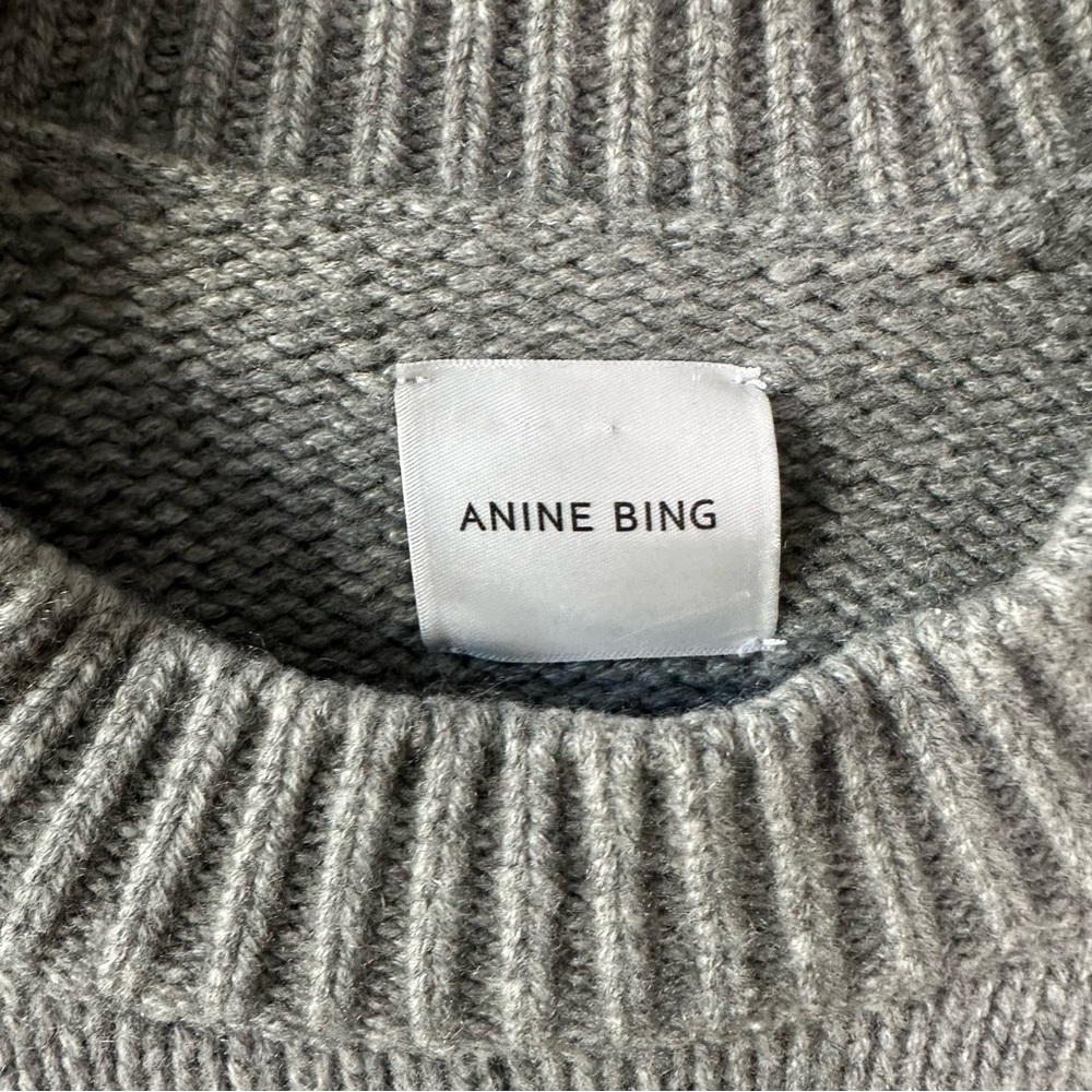 ANINE BING Rosie Gray Pullover Knit Cashmere Sweater SZ S - Picture 4 of 9
